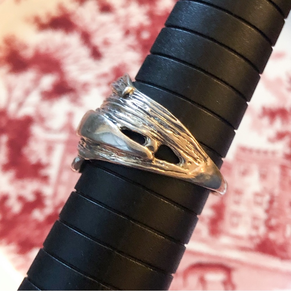 Vtg 925 sterling silver HG Hagit Gorali ring sz 9.75 Brutalist - Picture 14 of 14